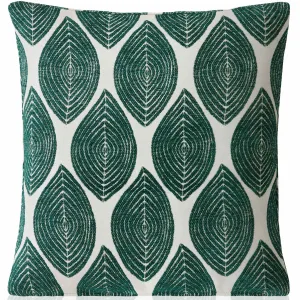 Bliss Retro Leaf Cushion Cover -Jungle Green