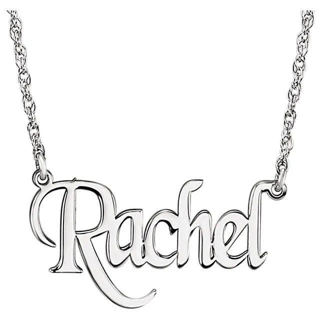 Block Font Nameplate Name Necklace