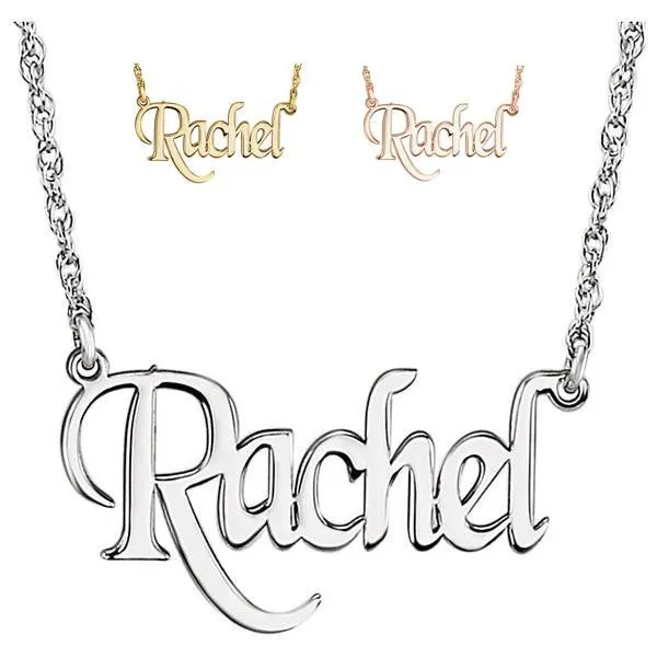 Block Font Nameplate Name Necklace