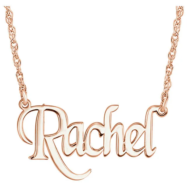 Block Font Nameplate Name Necklace