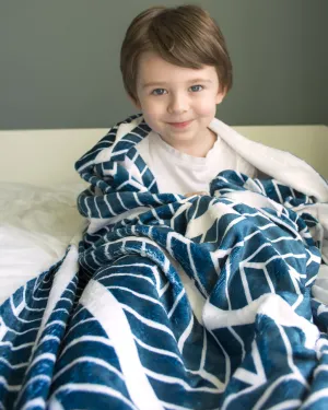 BLUE HERRINGBONE | Minky Blanket
