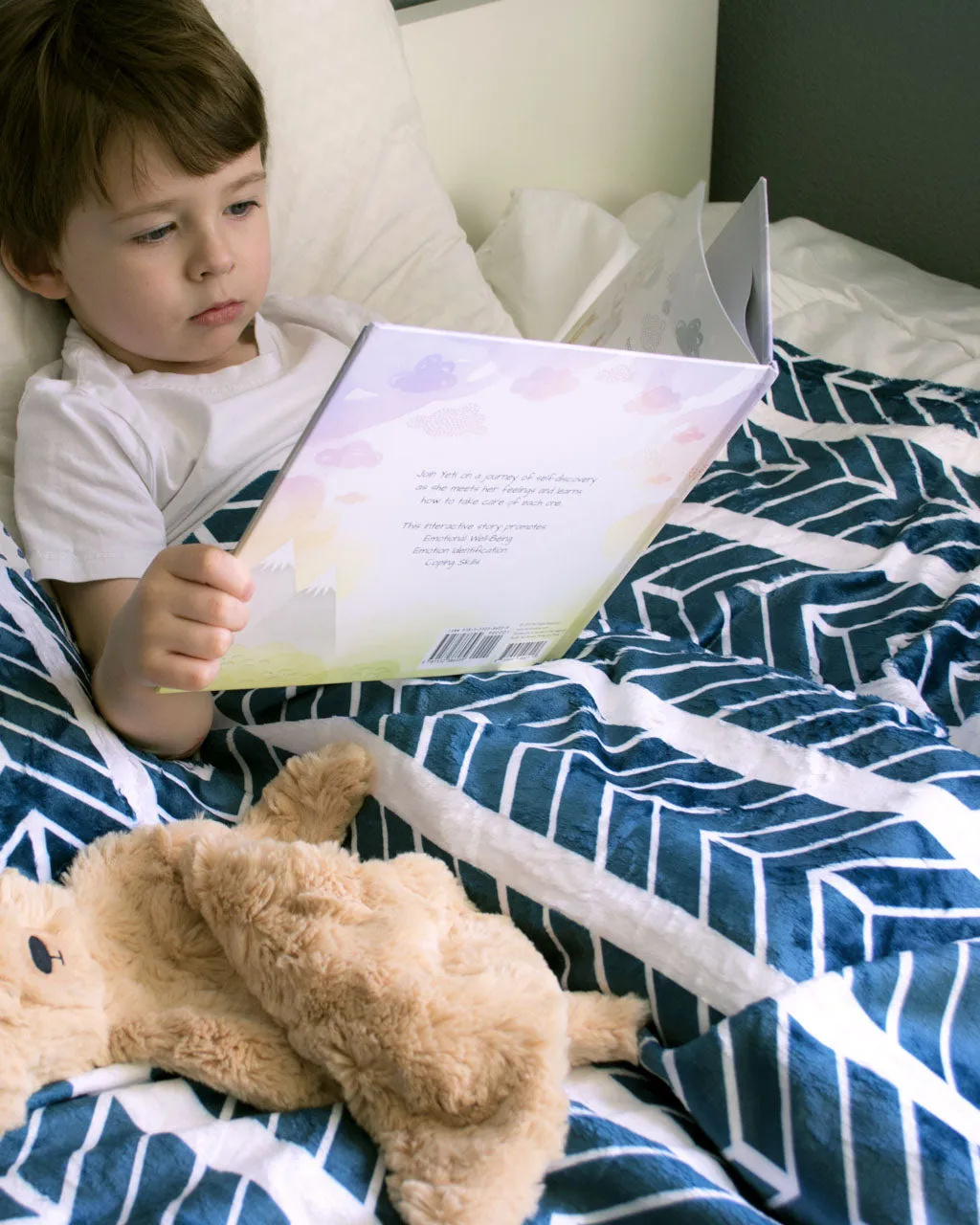 BLUE HERRINGBONE | Minky Blanket