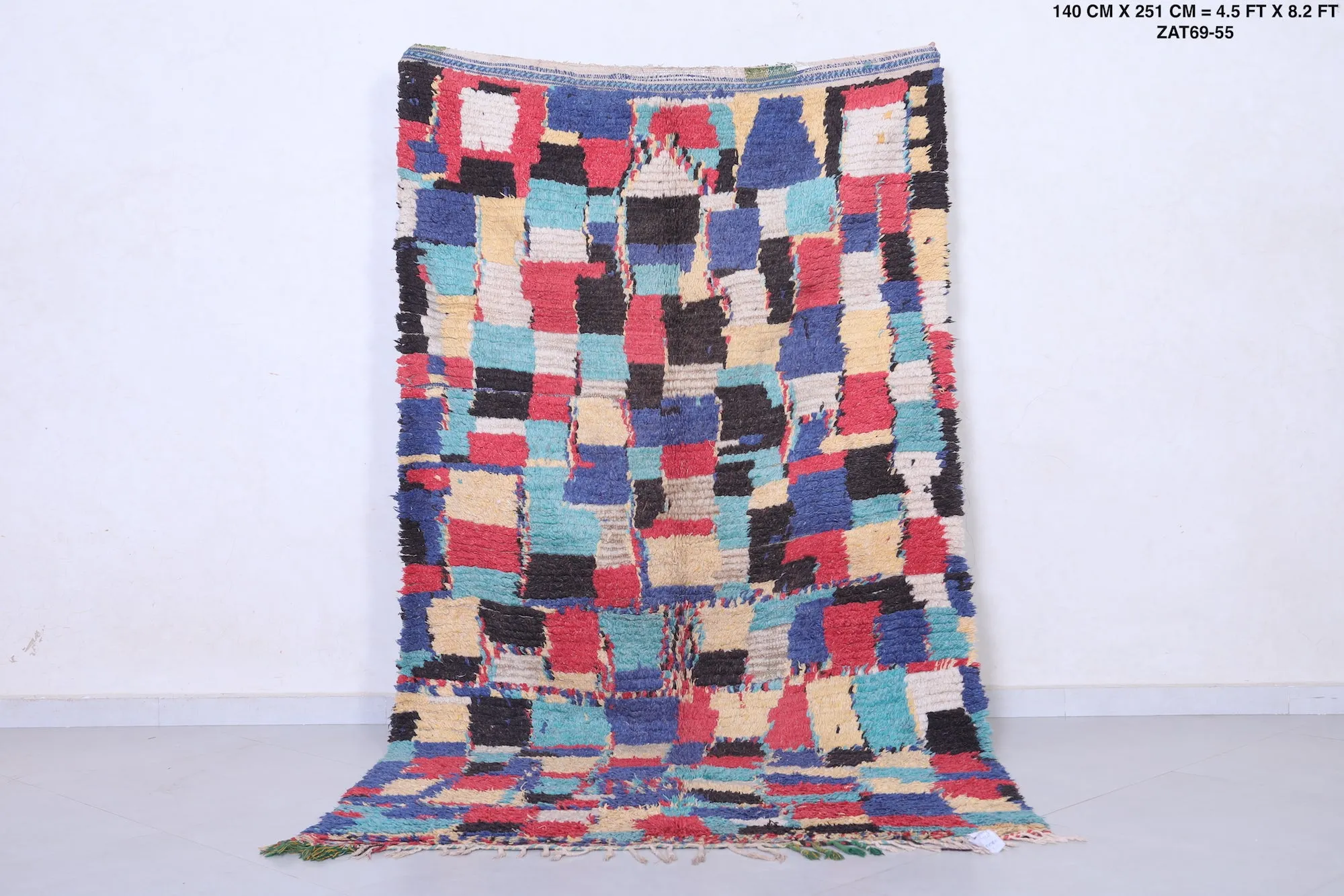 Bohemian Checkered Rug - 4.5 x 8.2 Feet