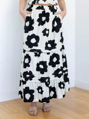 Bold Floral Tiered Skirt