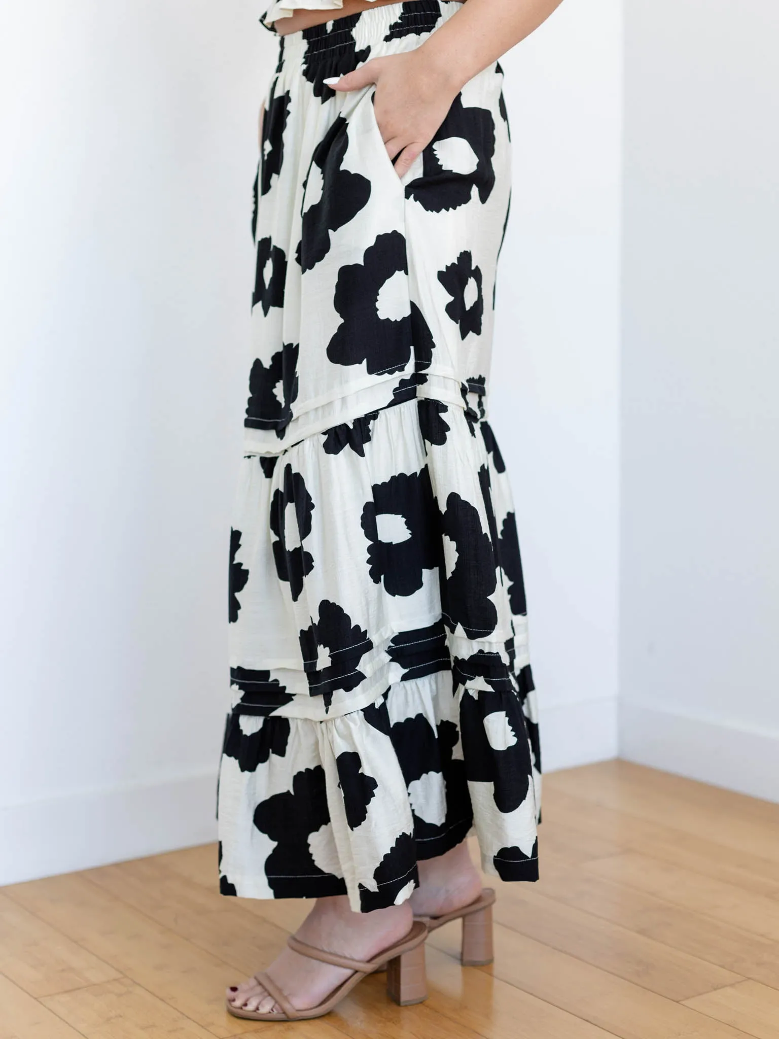 Bold Floral Tiered Skirt