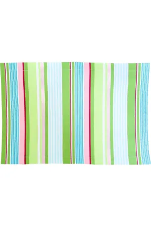 bold striped grass green printed cloth placemats