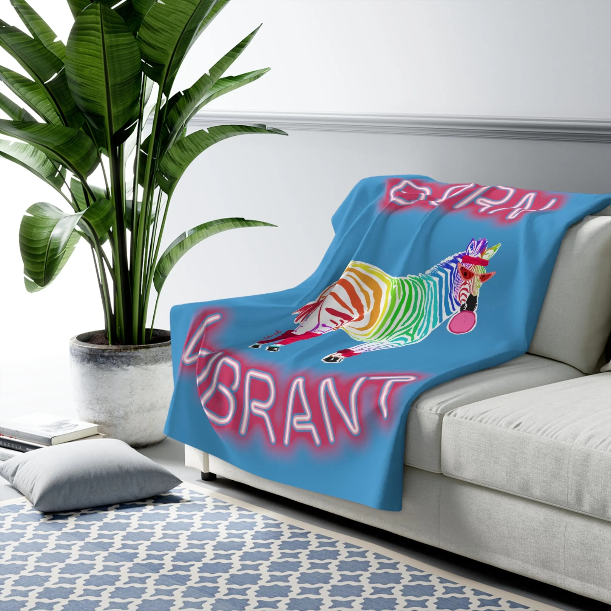 Born Vibrant Sherpa Fleece Blanket