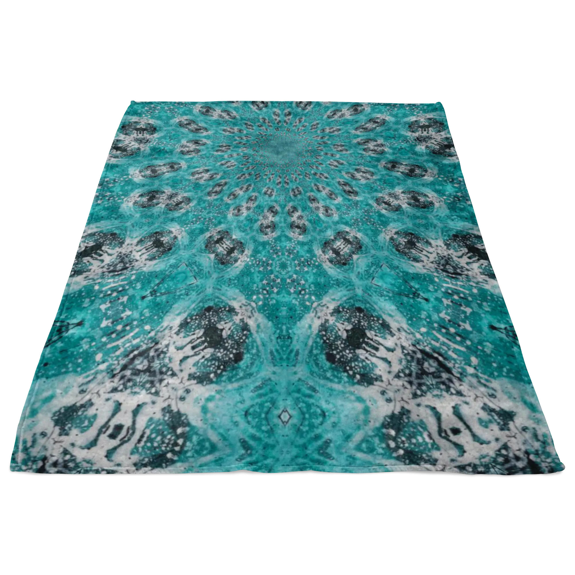 Bright Teal Fractal Fleece