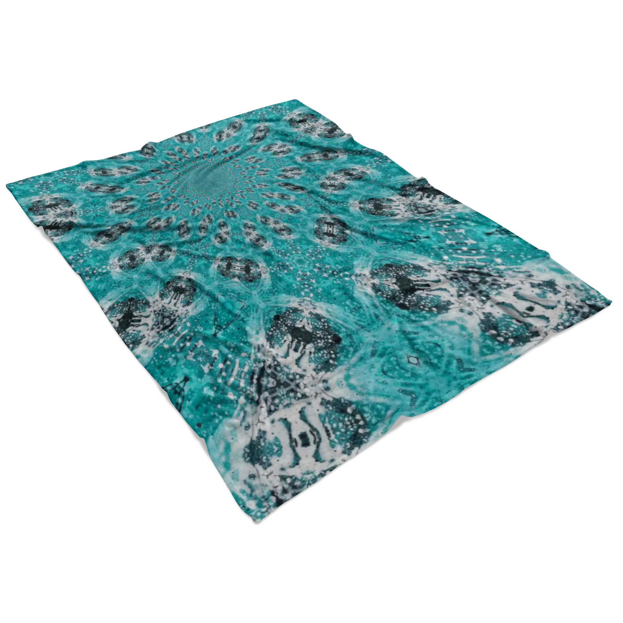 Bright Teal Fractal Fleece