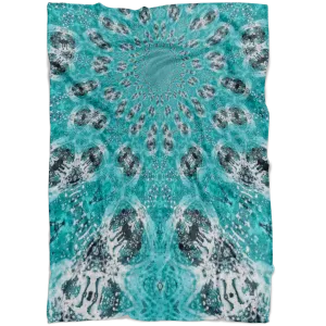 Bright Teal Fractal Fleece