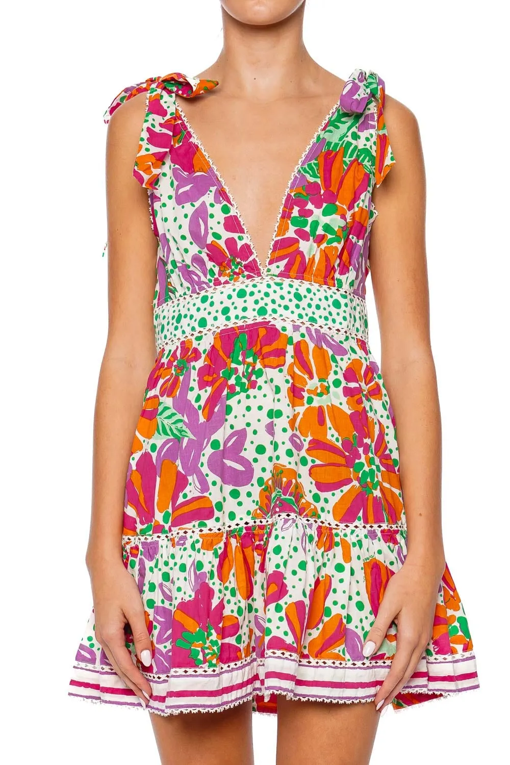 Cara Pink Artistic Flower Mini Dress