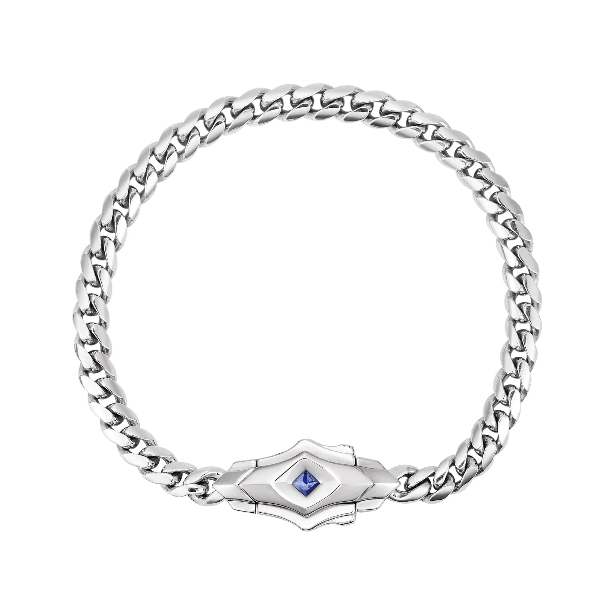 Ceylon Sapphire Link Chain Bracelet