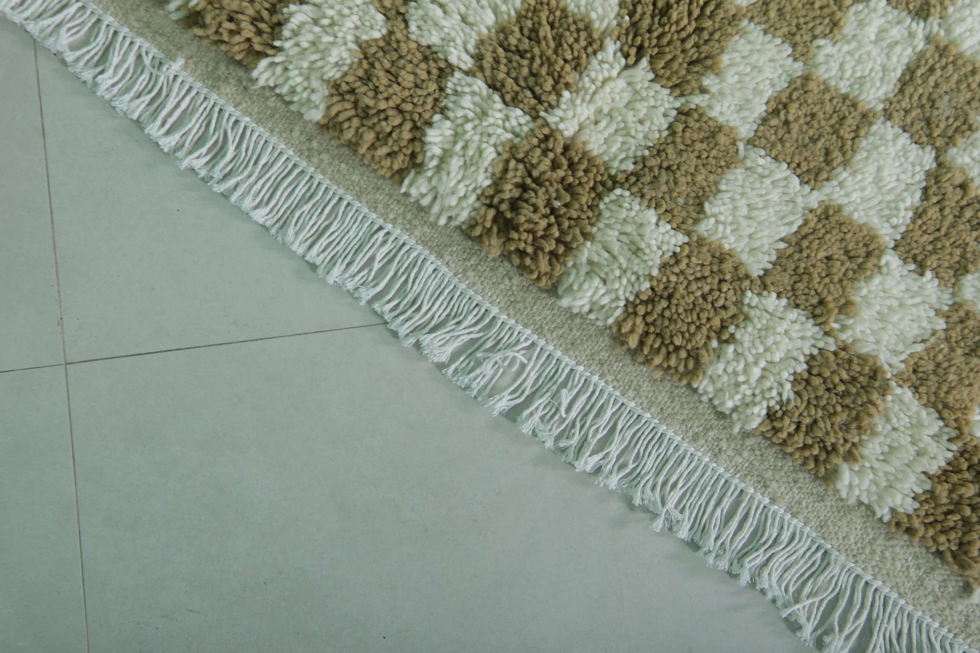 Checkered Beni Ourain Rug - 3.5 x 3.3 Feet