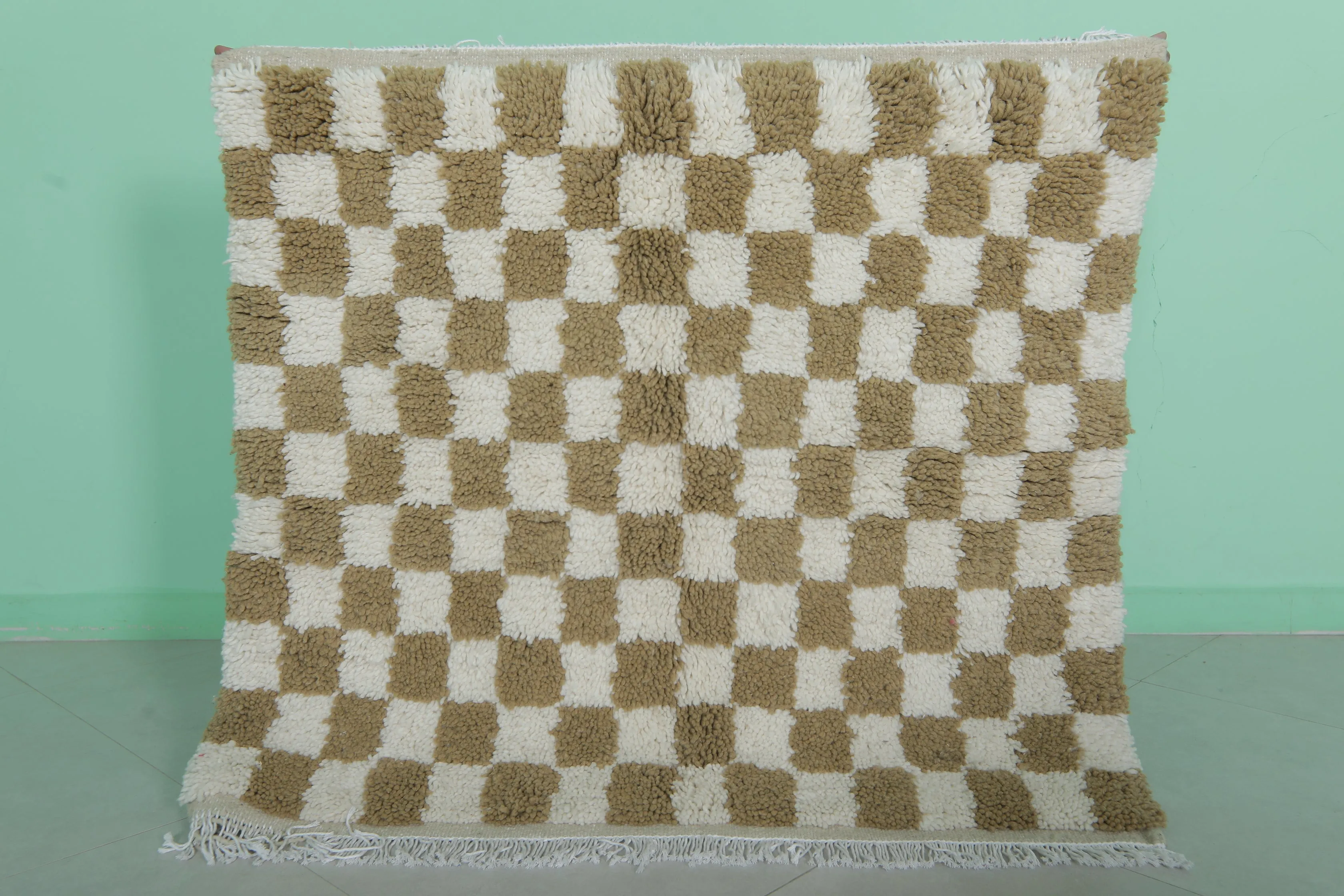 Checkered Beni Ourain Rug - 3.5 x 3.3 Feet