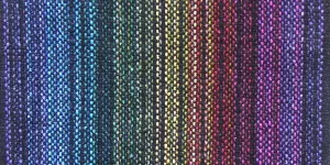 Chenille Scarf in Black Rainbow by Trillium Handmade Weavers
