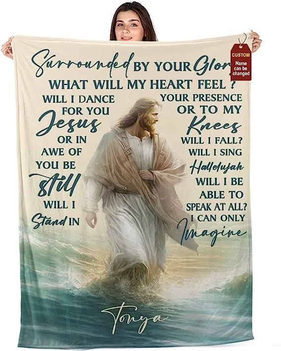 Christianart Blanket, Surrounded By Your Glory, Christian Blanket, Bible Verse Blanket, Christmas Gift.