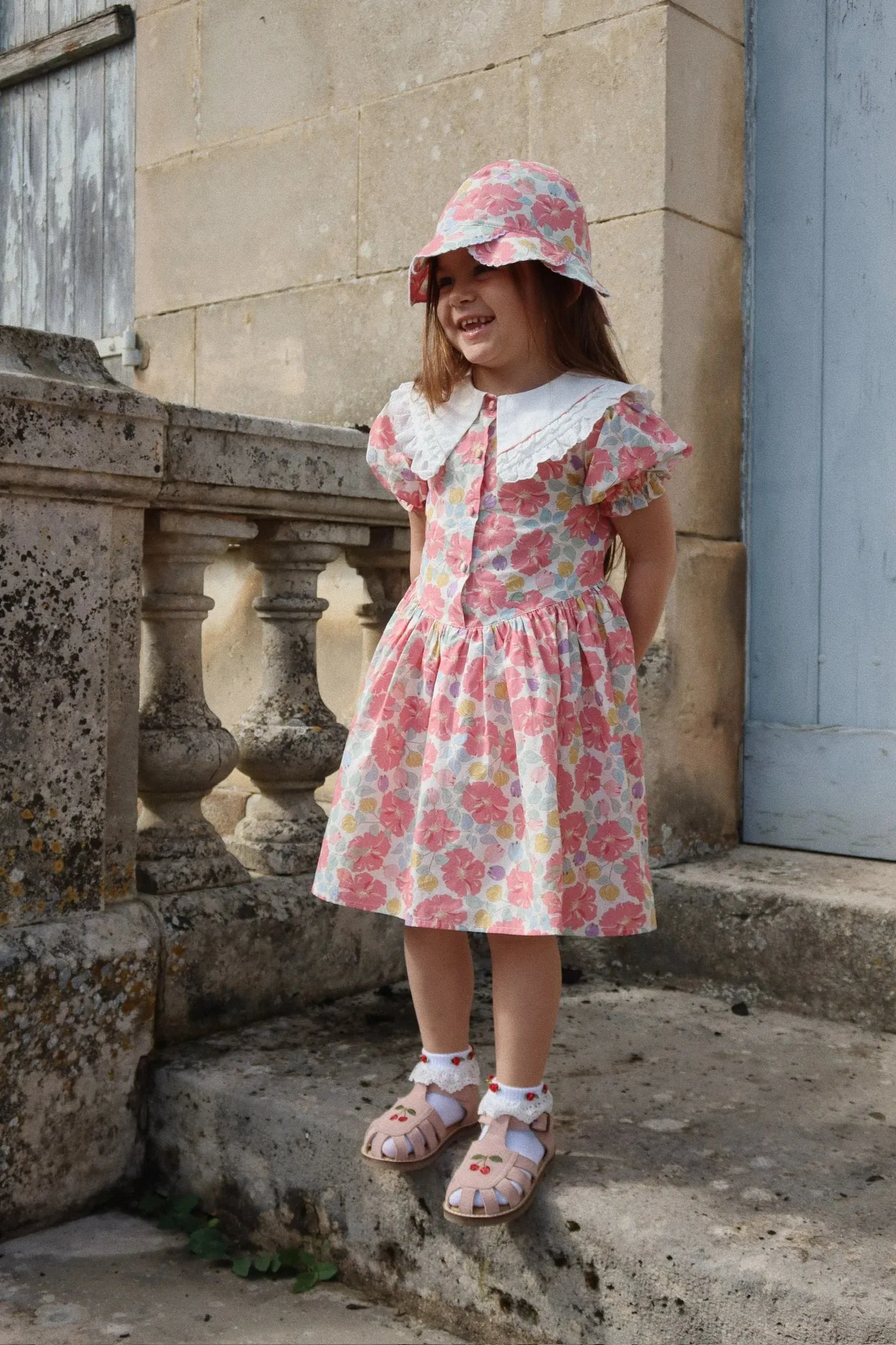 Coeur Collar Dress GOTS, Fleur Anglaise