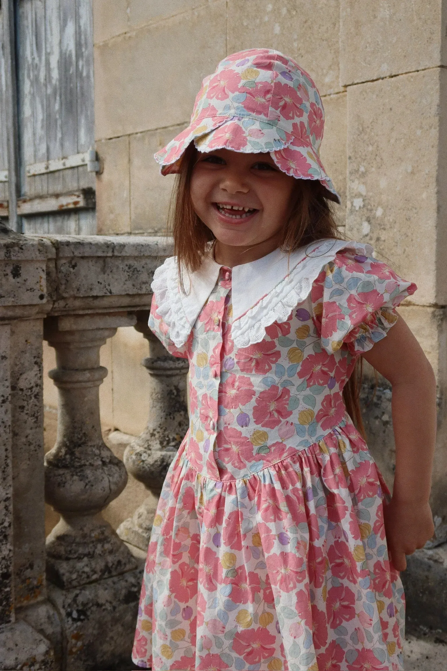 Coeur Collar Dress GOTS, Fleur Anglaise
