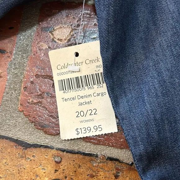 Coldwater Creek NWT Tencel Denim Cargo Jacket sz 20/22