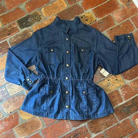 Coldwater Creek NWT Tencel Denim Cargo Jacket sz 20/22
