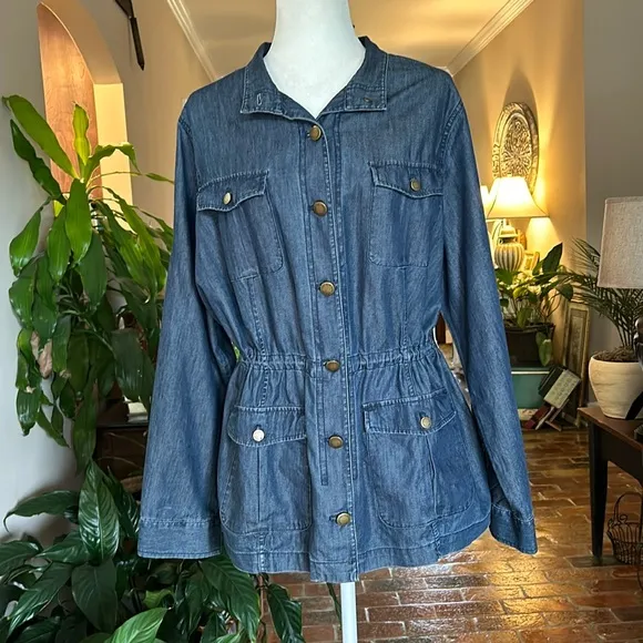 Coldwater Creek NWT Tencel Denim Cargo Jacket sz 20/22