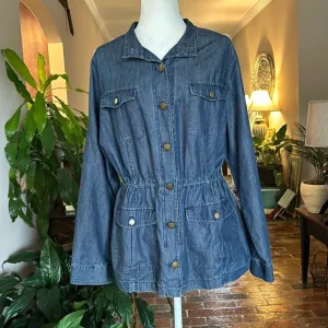 Coldwater Creek NWT Tencel Denim Cargo Jacket sz 20/22