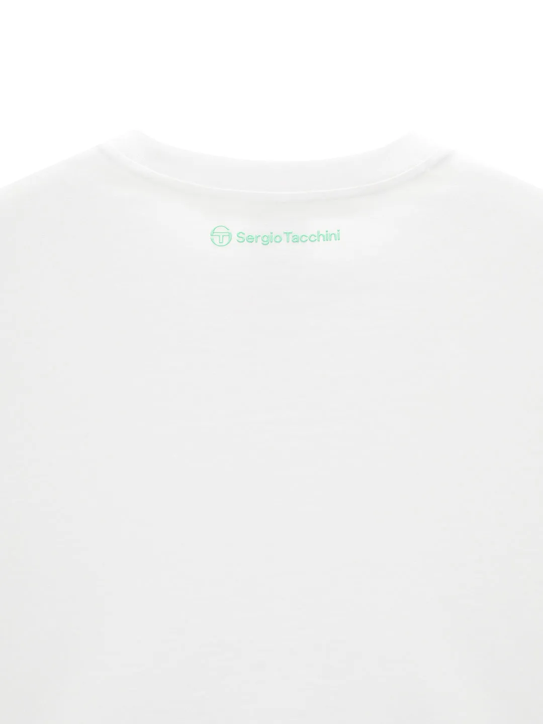 Color Block Crop T-Shirt- Off White/ Green