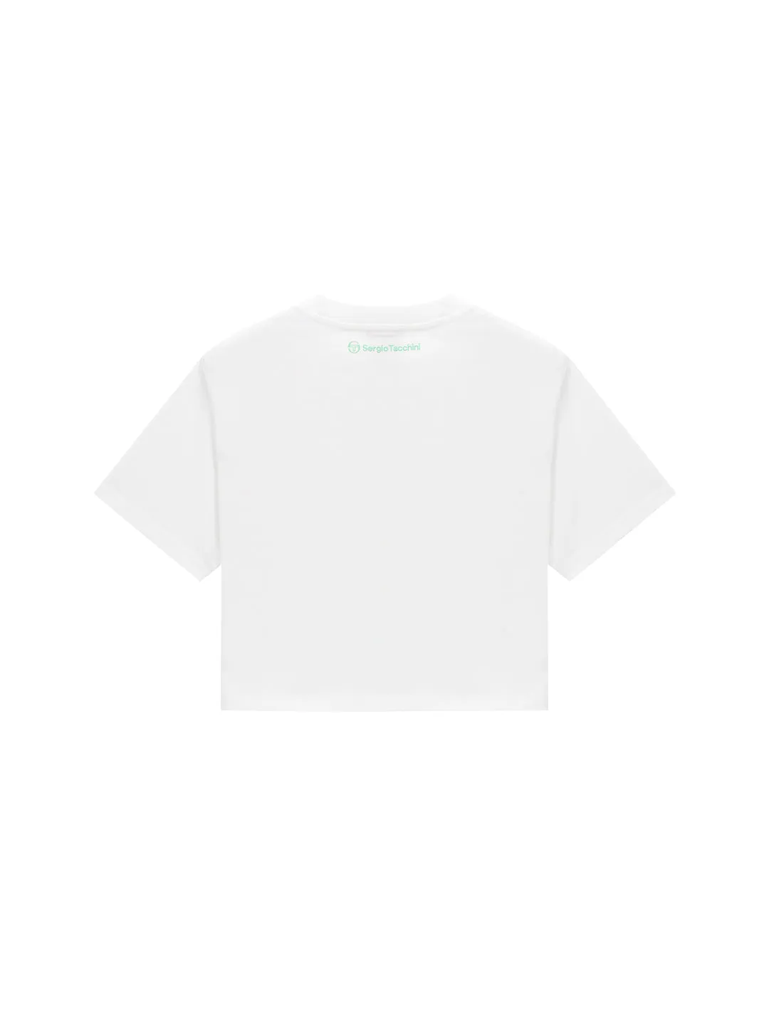 Color Block Crop T-Shirt- Off White/ Green