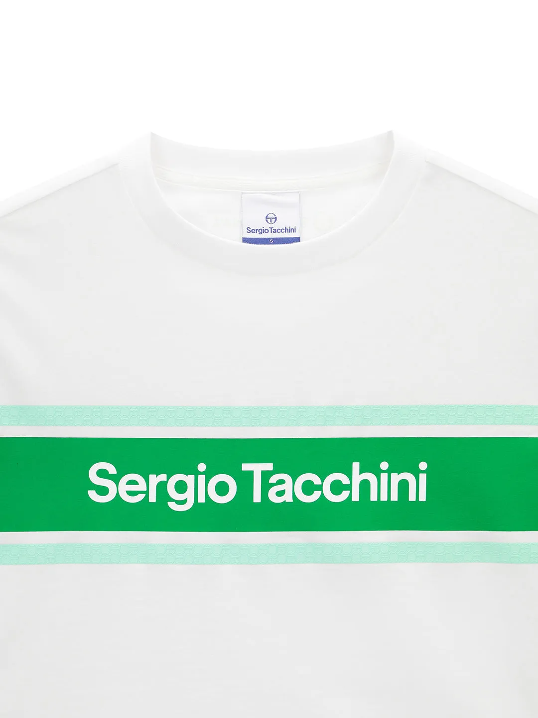 Color Block Crop T-Shirt- Off White/ Green