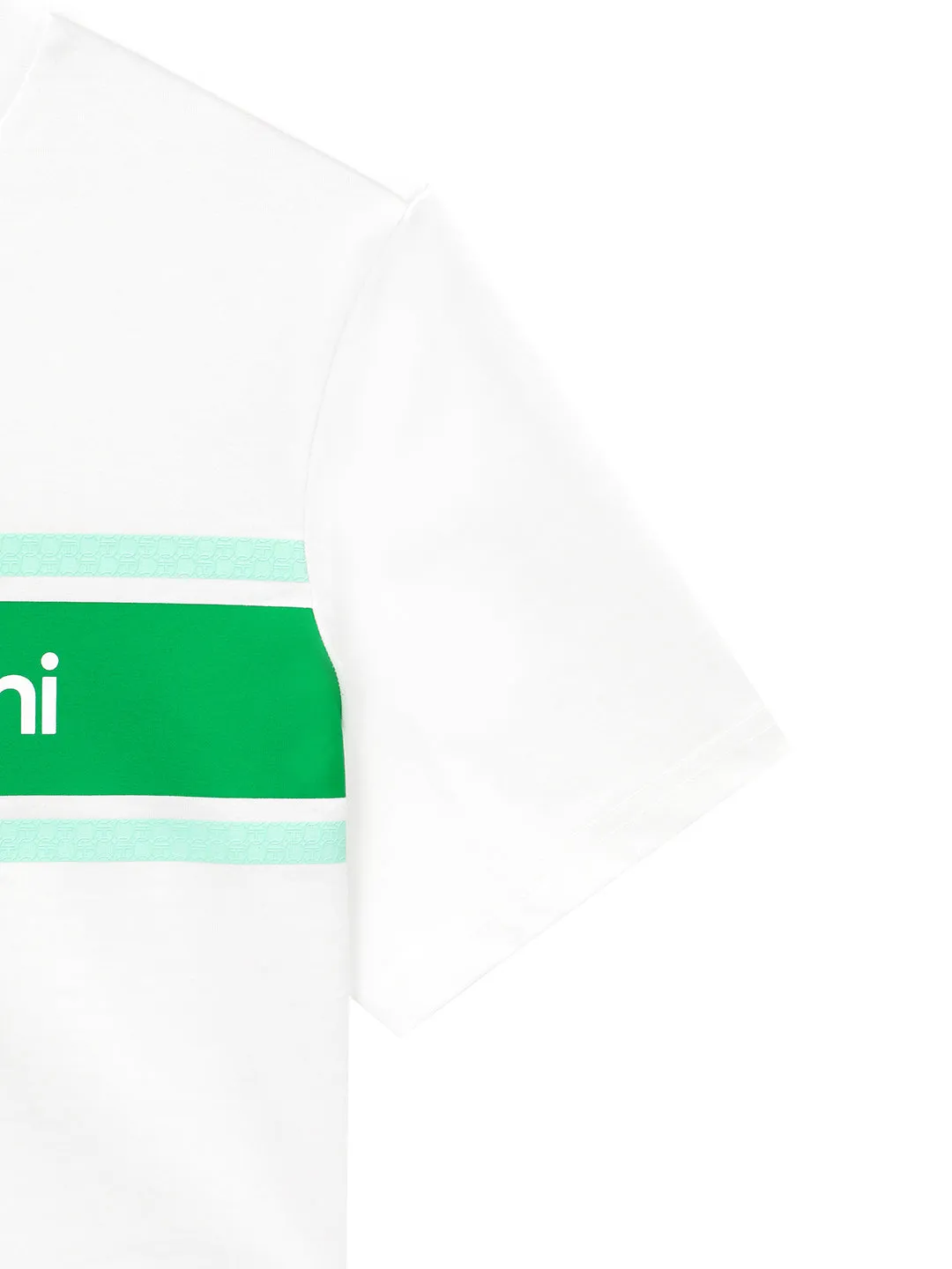 Color Block Crop T-Shirt- Off White/ Green