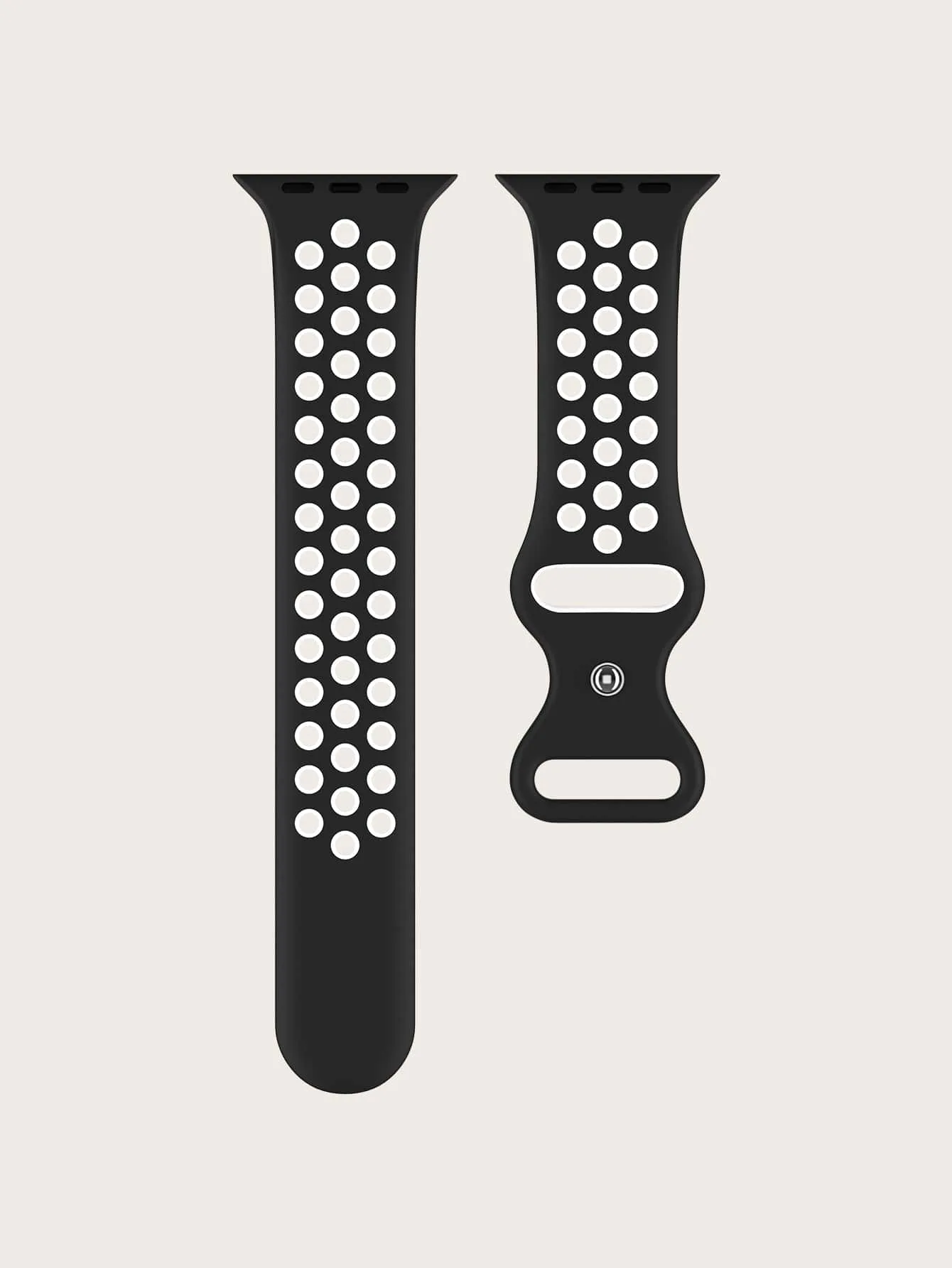 Color Block Silicone Watchband - Black and White
