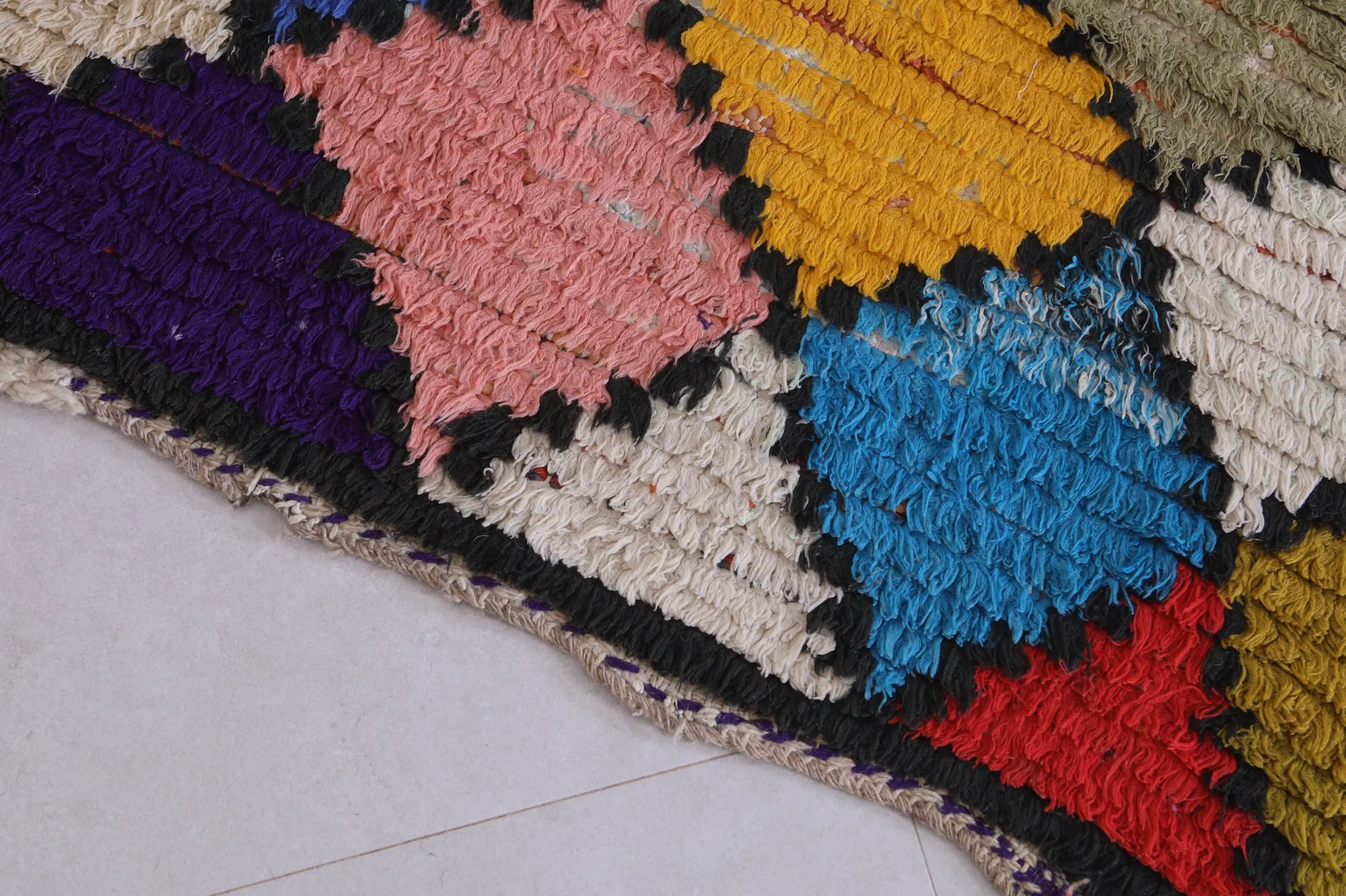 Colorful Handmade Moroccan Rug 3.1 X 6.2 FT – Vibrant Patchwork
