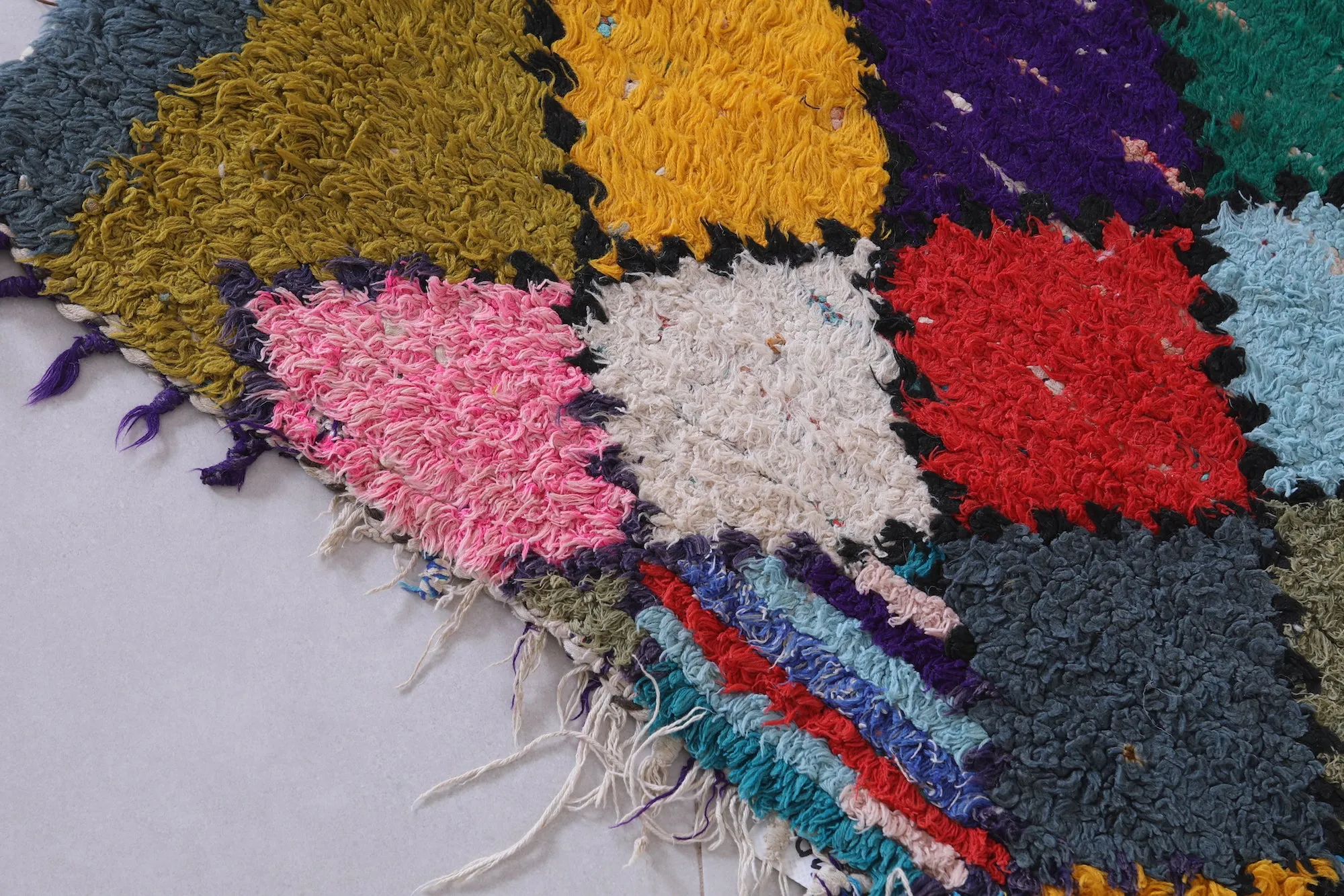 Colorful Handmade Moroccan Rug 3.1 X 6.2 FT – Vibrant Patchwork