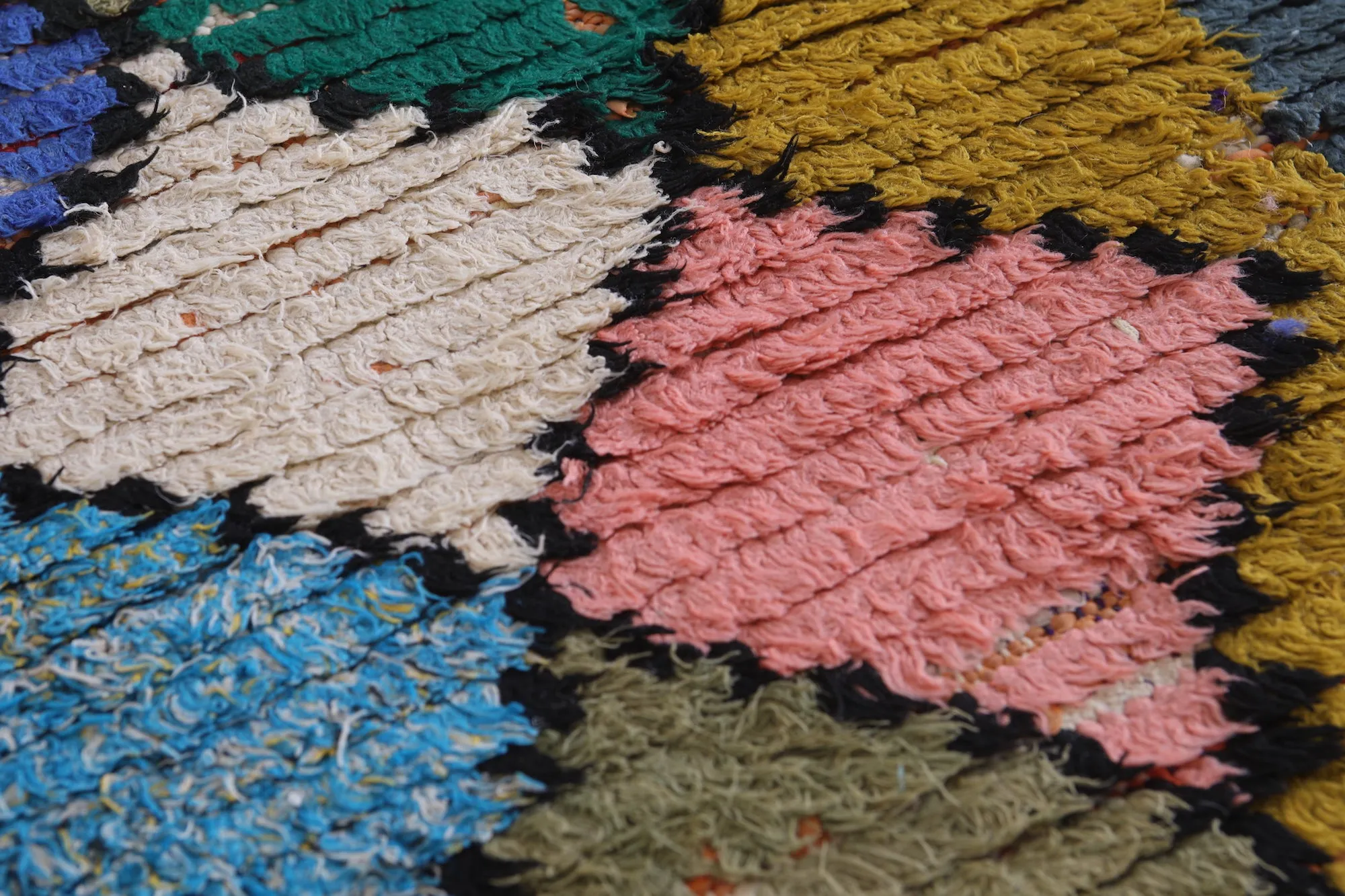 Colorful Handmade Moroccan Rug 3.1 X 6.2 FT – Vibrant Patchwork