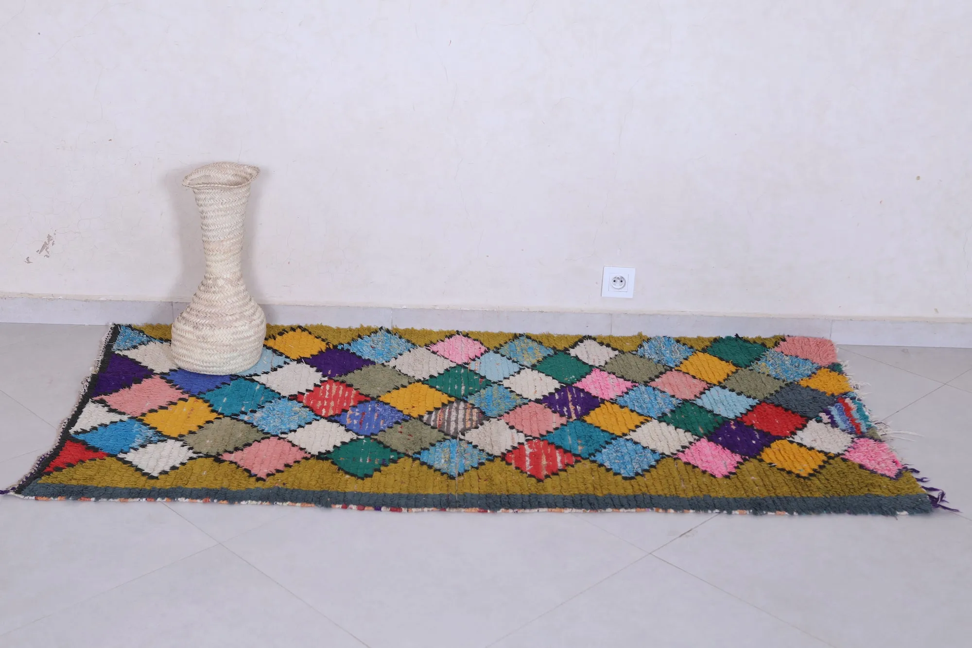 Colorful Handmade Moroccan Rug 3.1 X 6.2 FT – Vibrant Patchwork