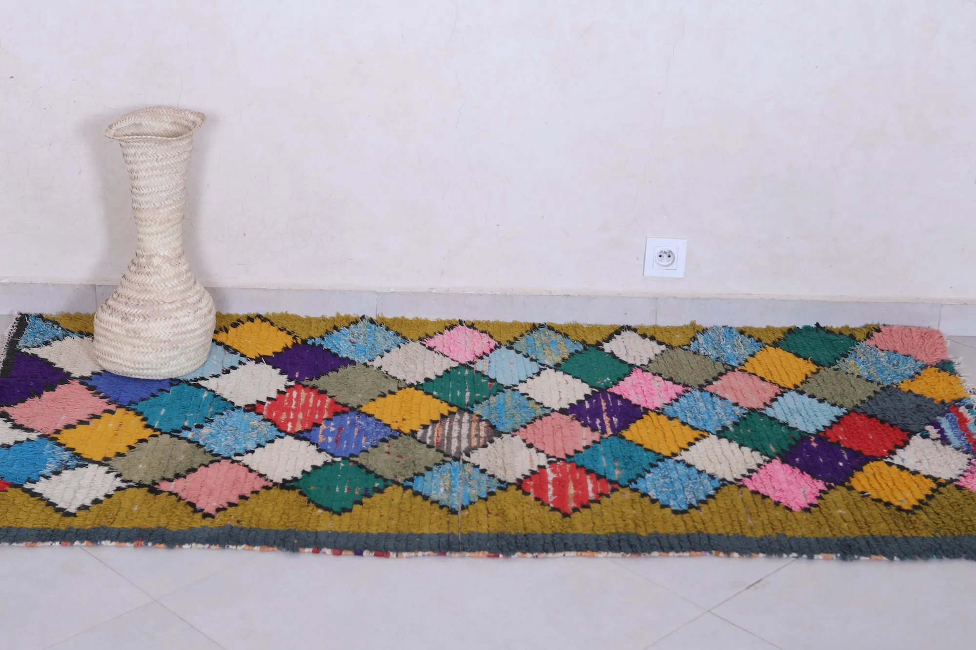 Colorful Handmade Moroccan Rug 3.1 X 6.2 FT – Vibrant Patchwork