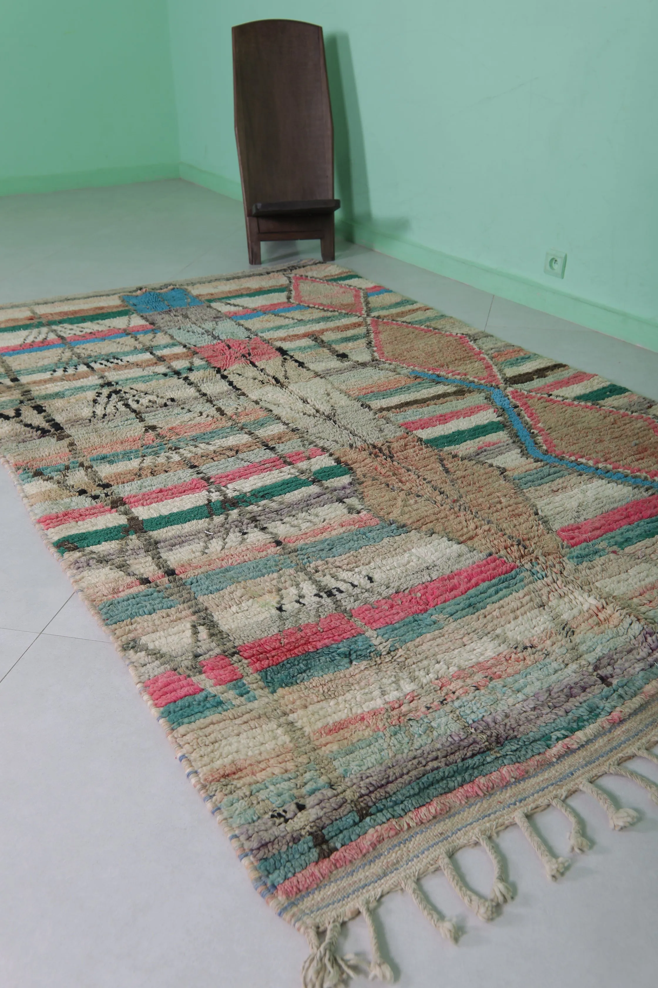 Colorful moroccan contemporary rug 4.9 FT X 8.4 FT