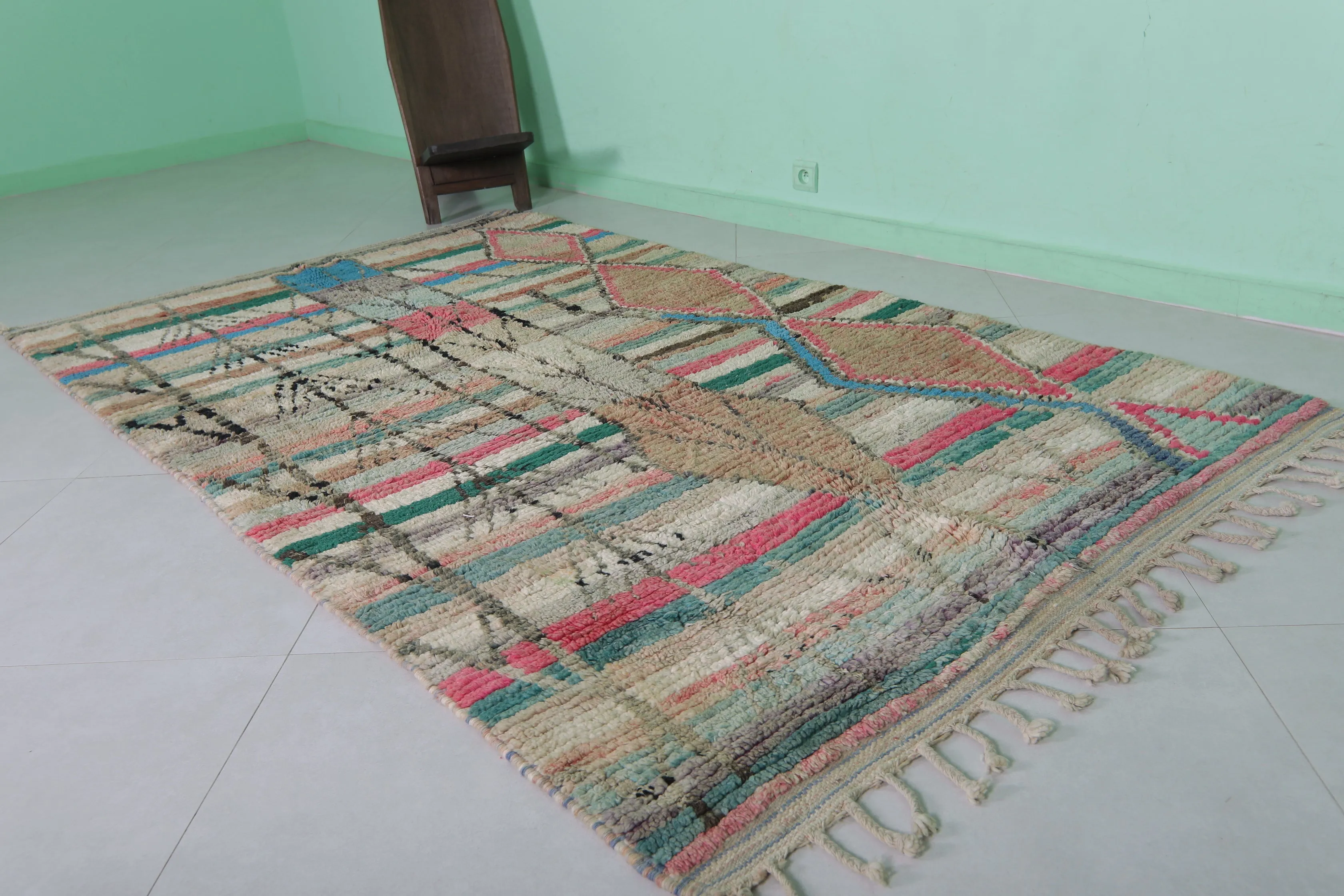 Colorful moroccan contemporary rug 4.9 FT X 8.4 FT