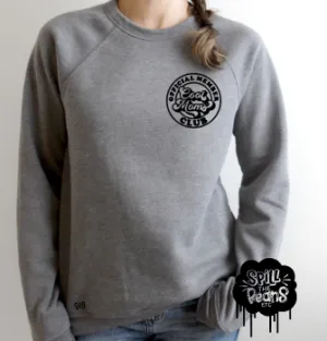 Cool Moms Club Chest Design Fleece crewneck pullover