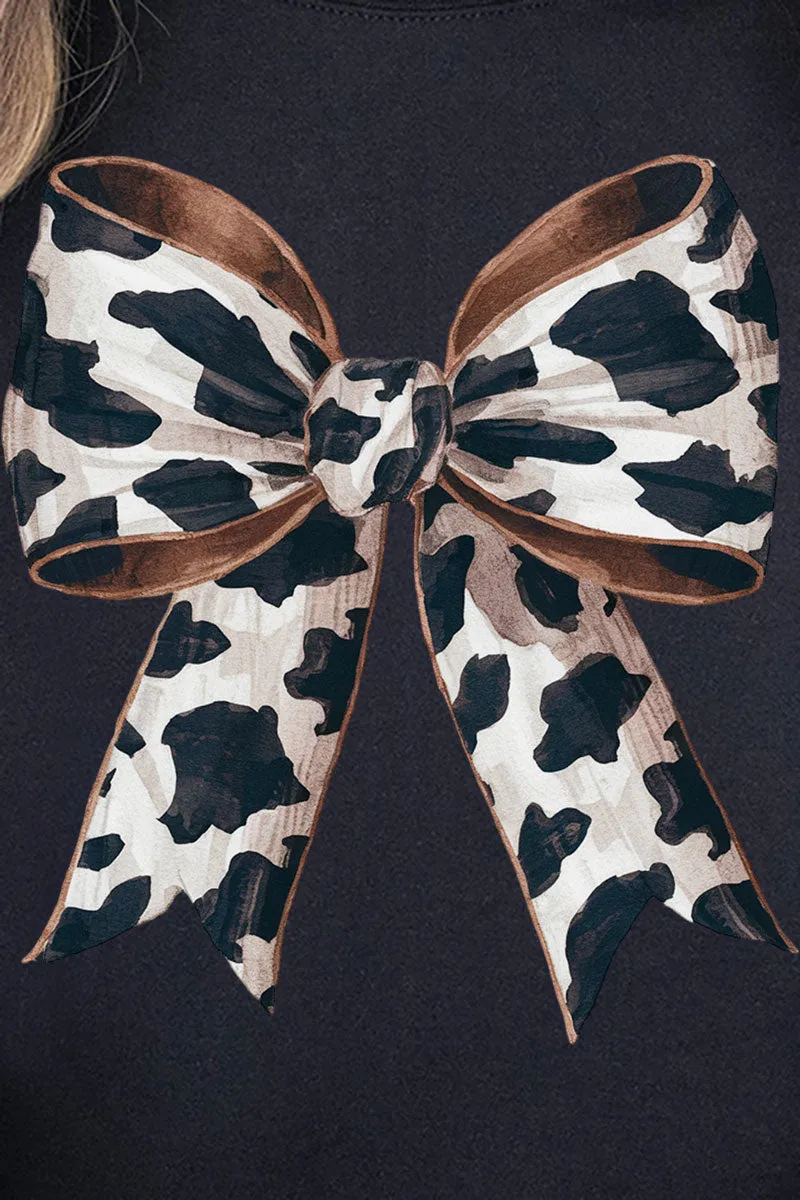 Cow Print Coquette Bow Unisex NuBlend Crew Sweatshirt