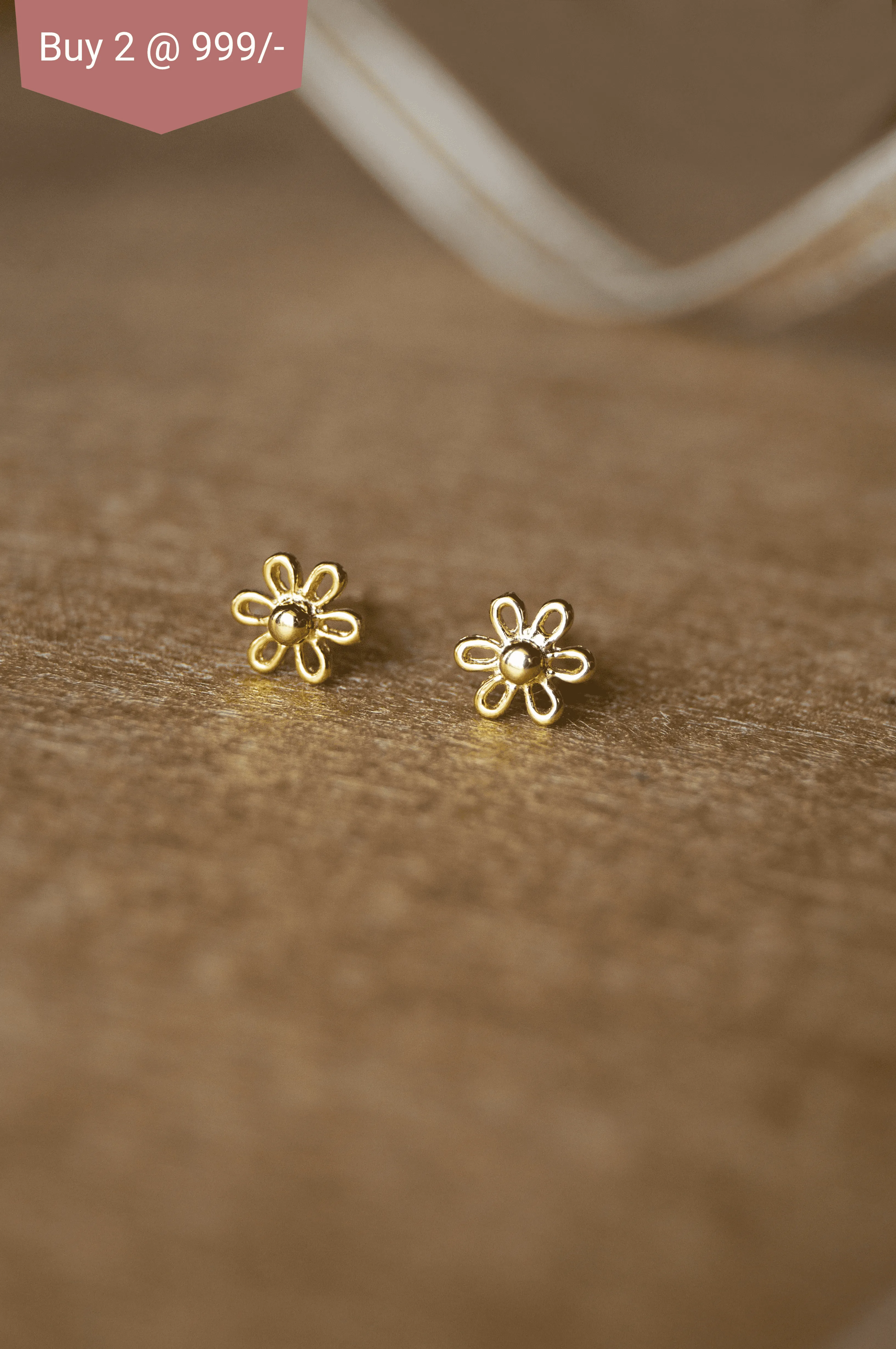 Dainty Daisy Gold Plated Mini Sterling Silver Stud Earrings