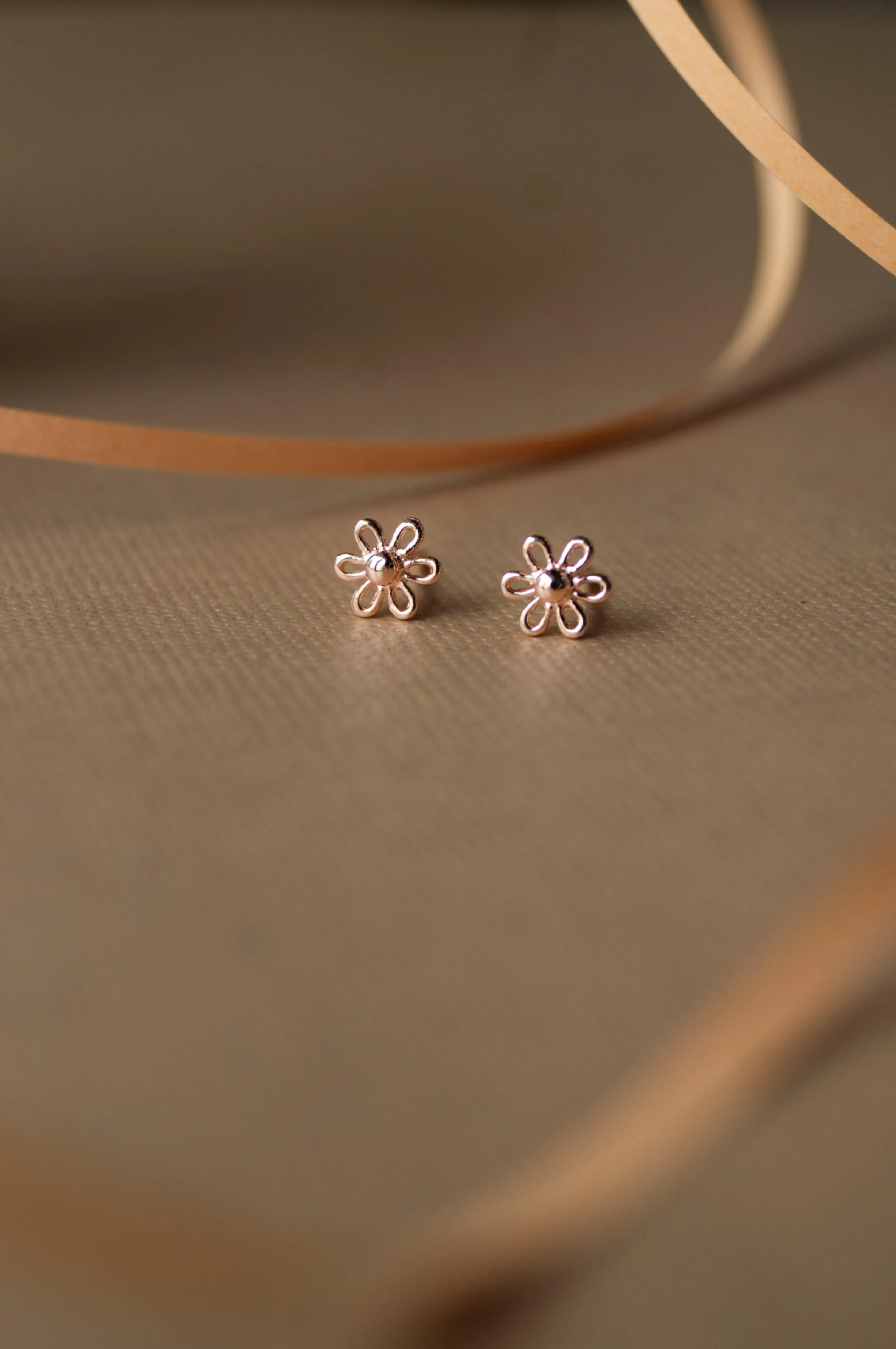 Dainty Daisy Gold Plated Mini Sterling Silver Stud Earrings