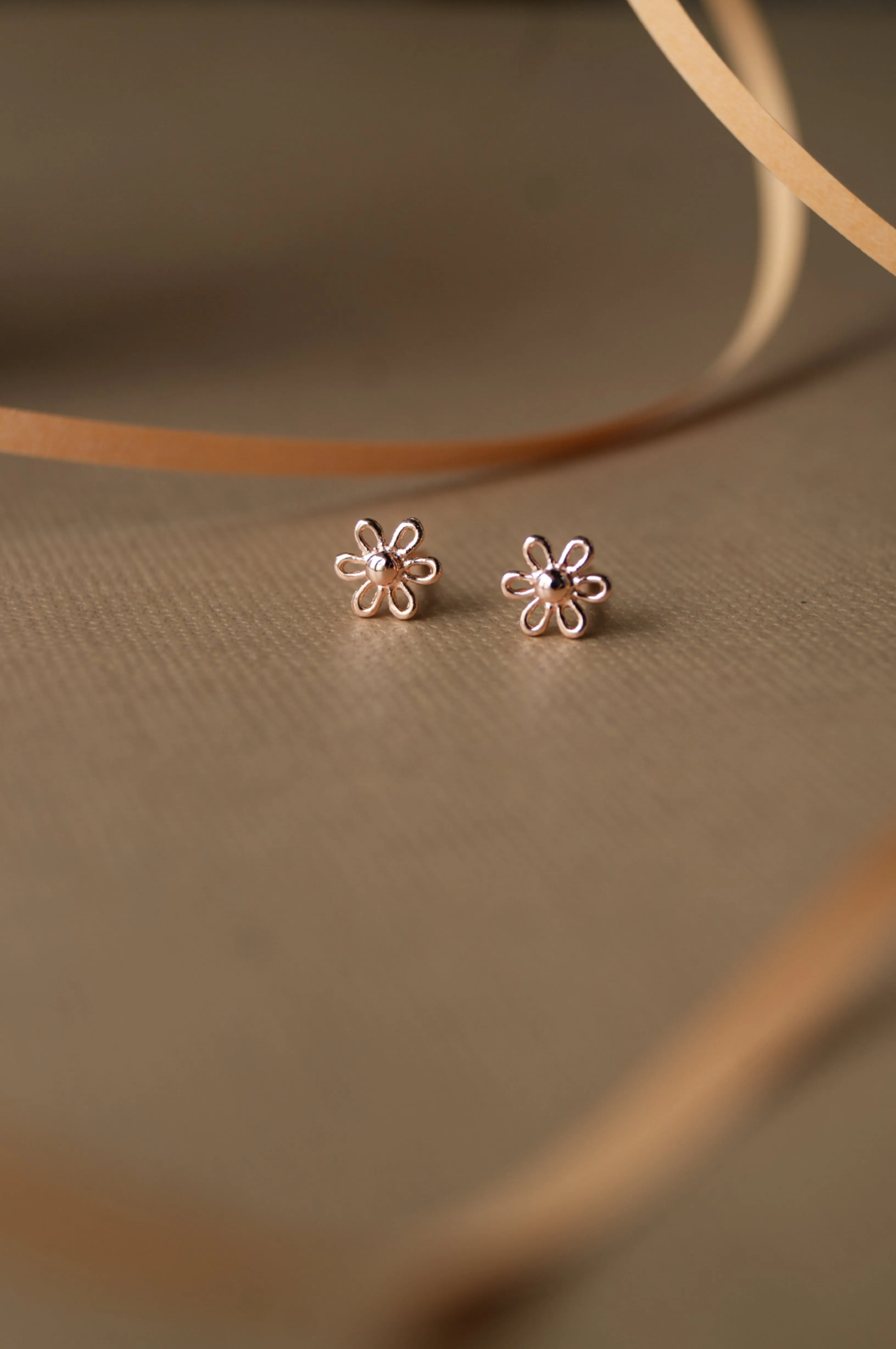 Dainty Daisy Gold Plated Mini Sterling Silver Stud Earrings