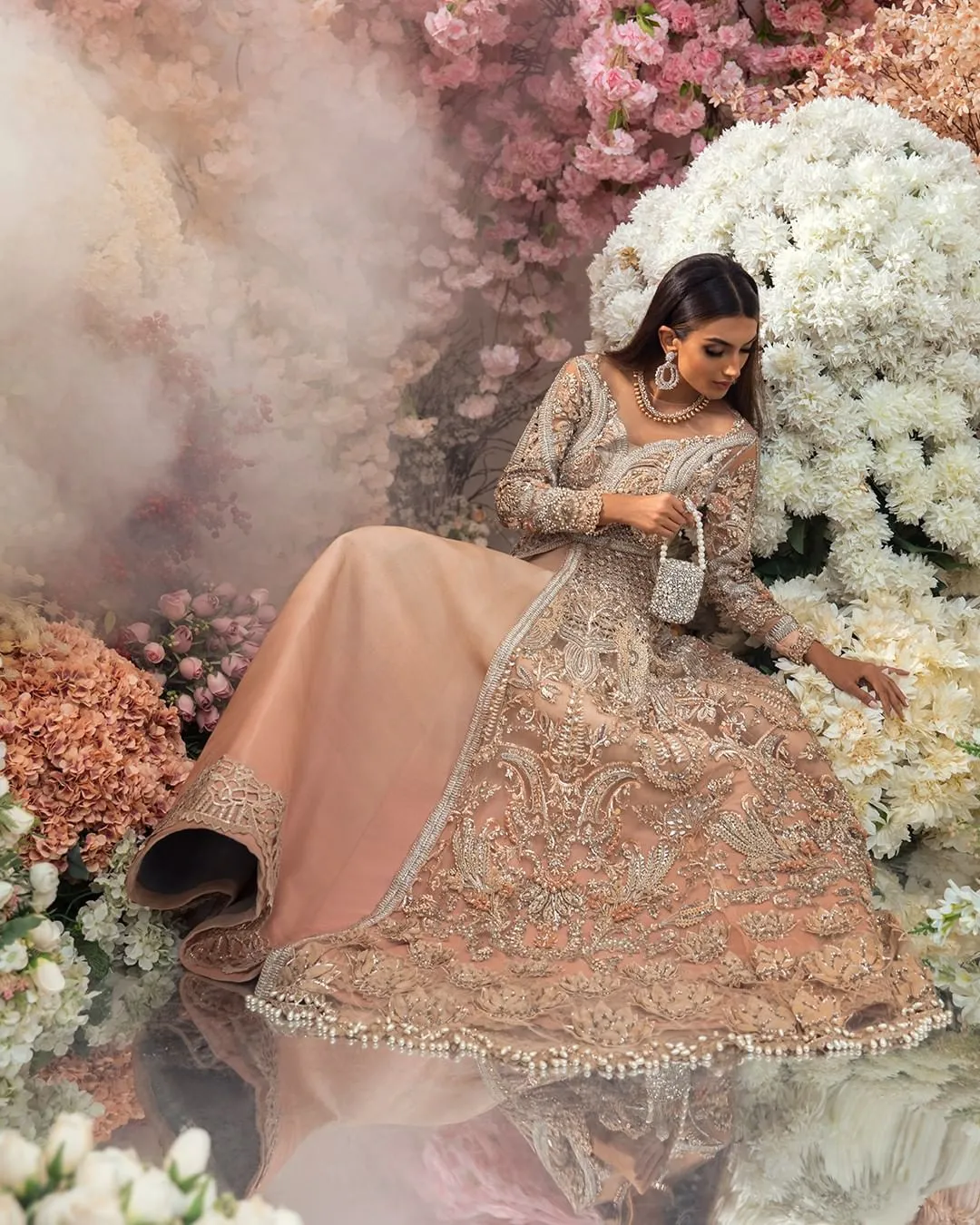 Designer Peach Bridal Lehnga for Indian Bridal Wear