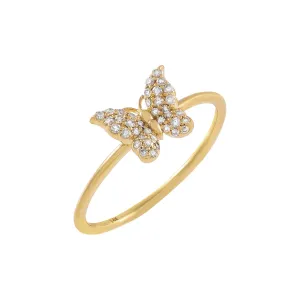 Diamond Butterfly Ring 14K