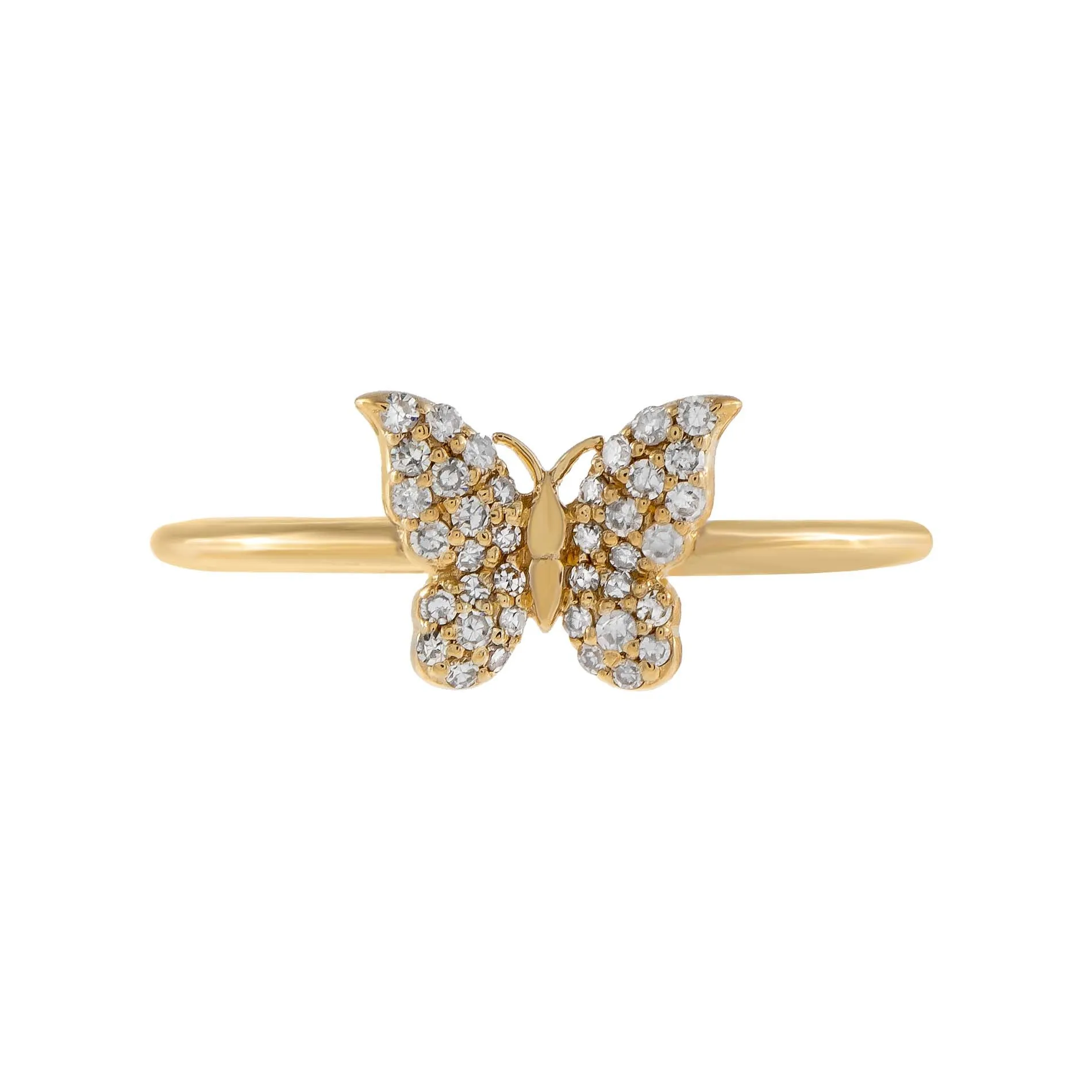 Diamond Butterfly Ring 14K