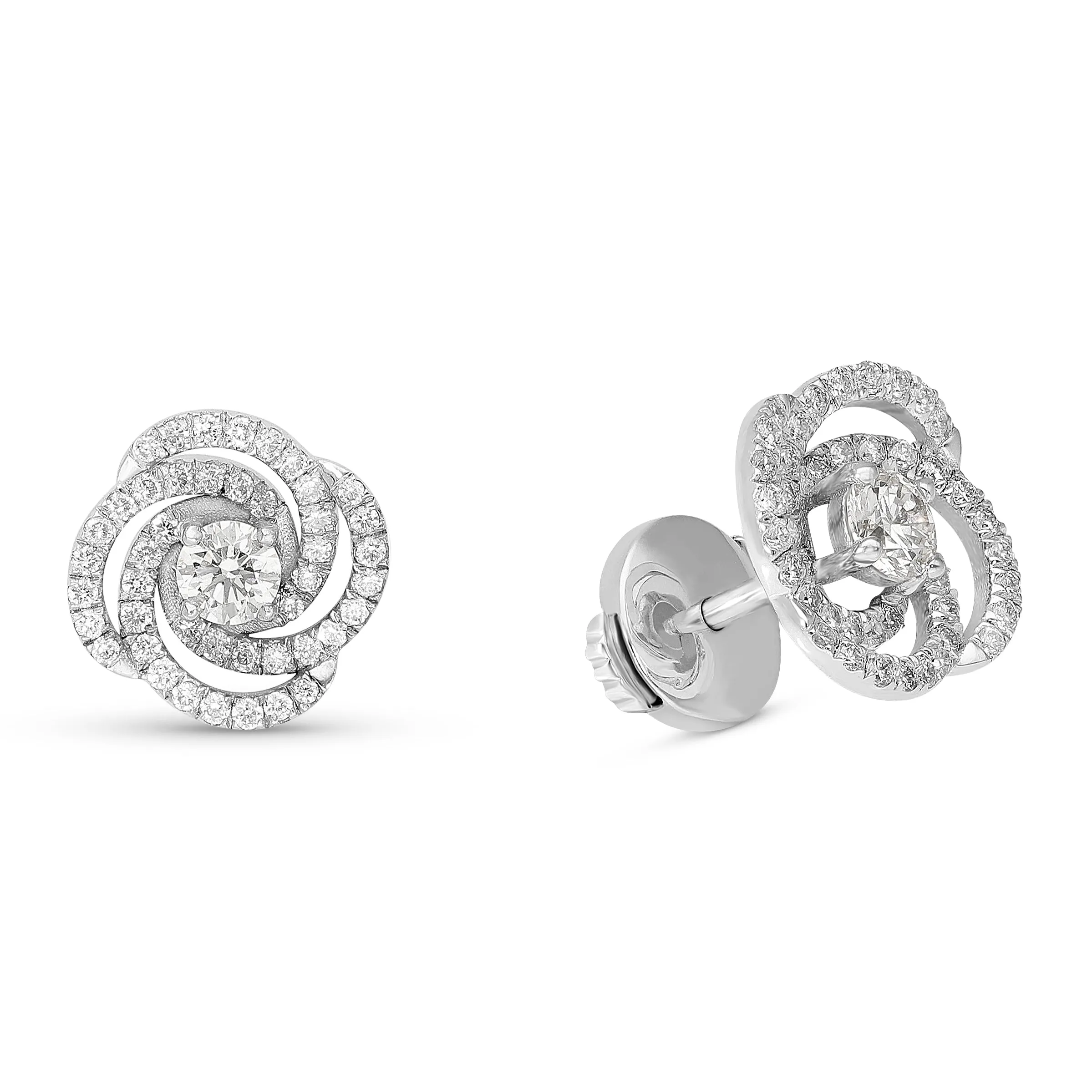 Diamond Swirl Studs - 0.75 Carat