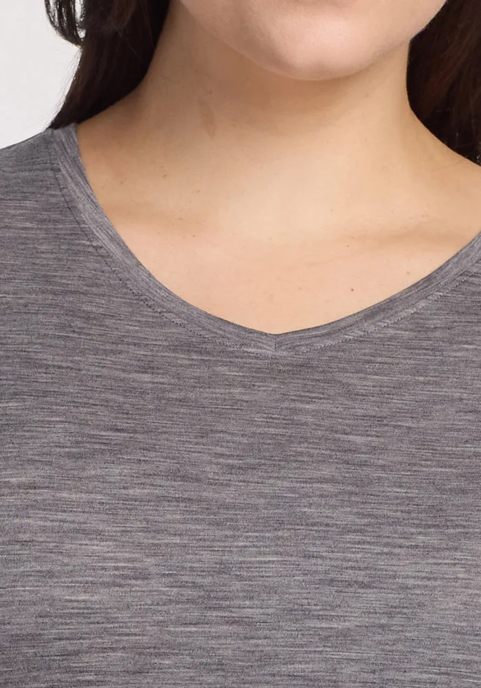 Elena V Neck - Graphite Heather