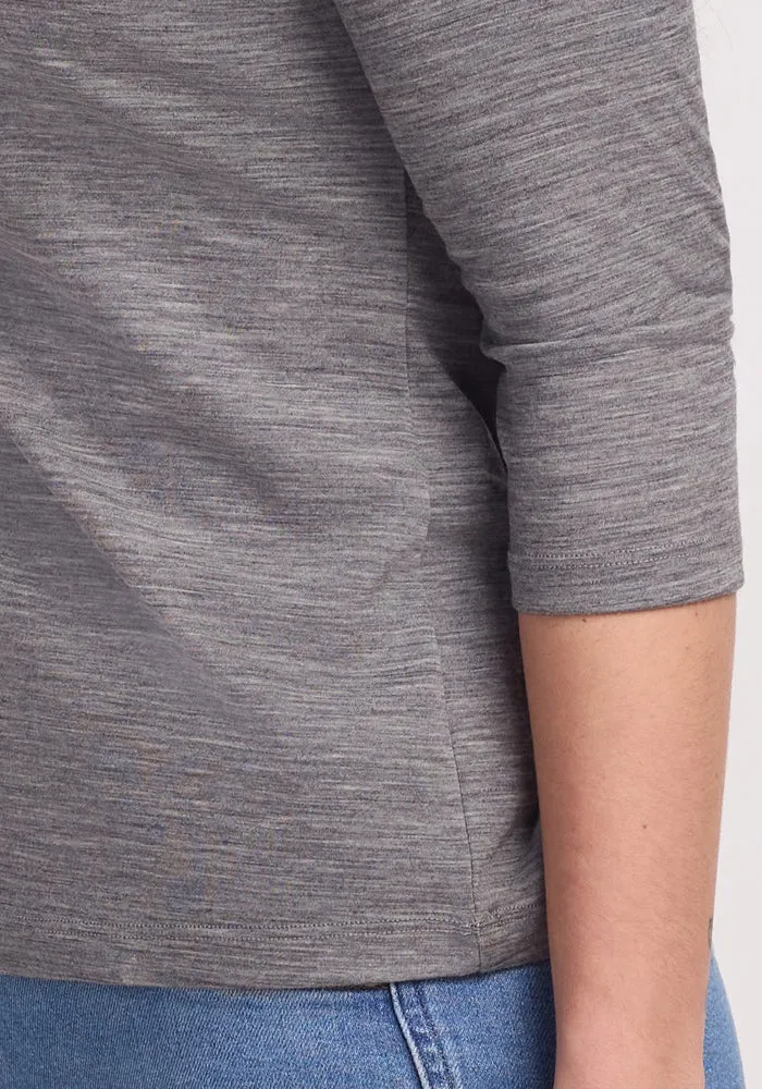 Elena V Neck - Graphite Heather