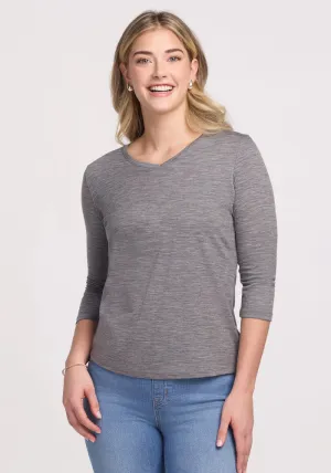 Elena V Neck - Graphite Heather